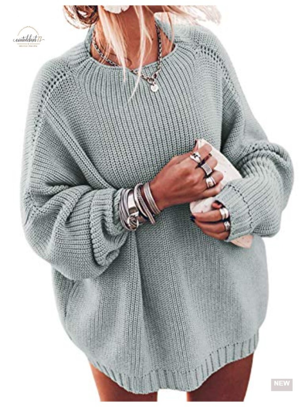 Oversized Chunky Knit Batwing Sleeve Mock Neck Pullover Sweater